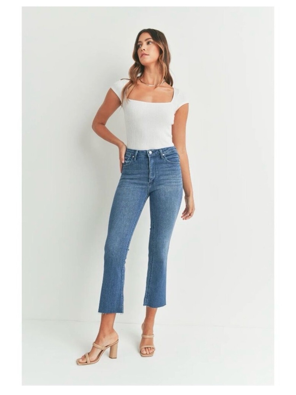 🌺Just Black Denim Cropped Flare Tall - Picture 2 of 8